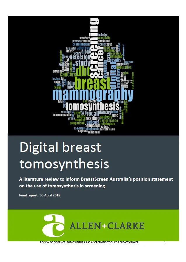 Cover image for Digital breast tomosynthesis literature review