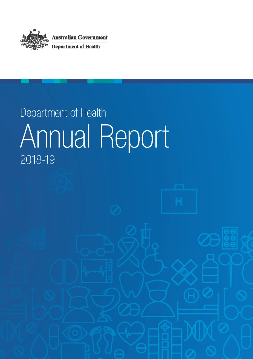 Cover of the Department of Health Annual Report 2018-19