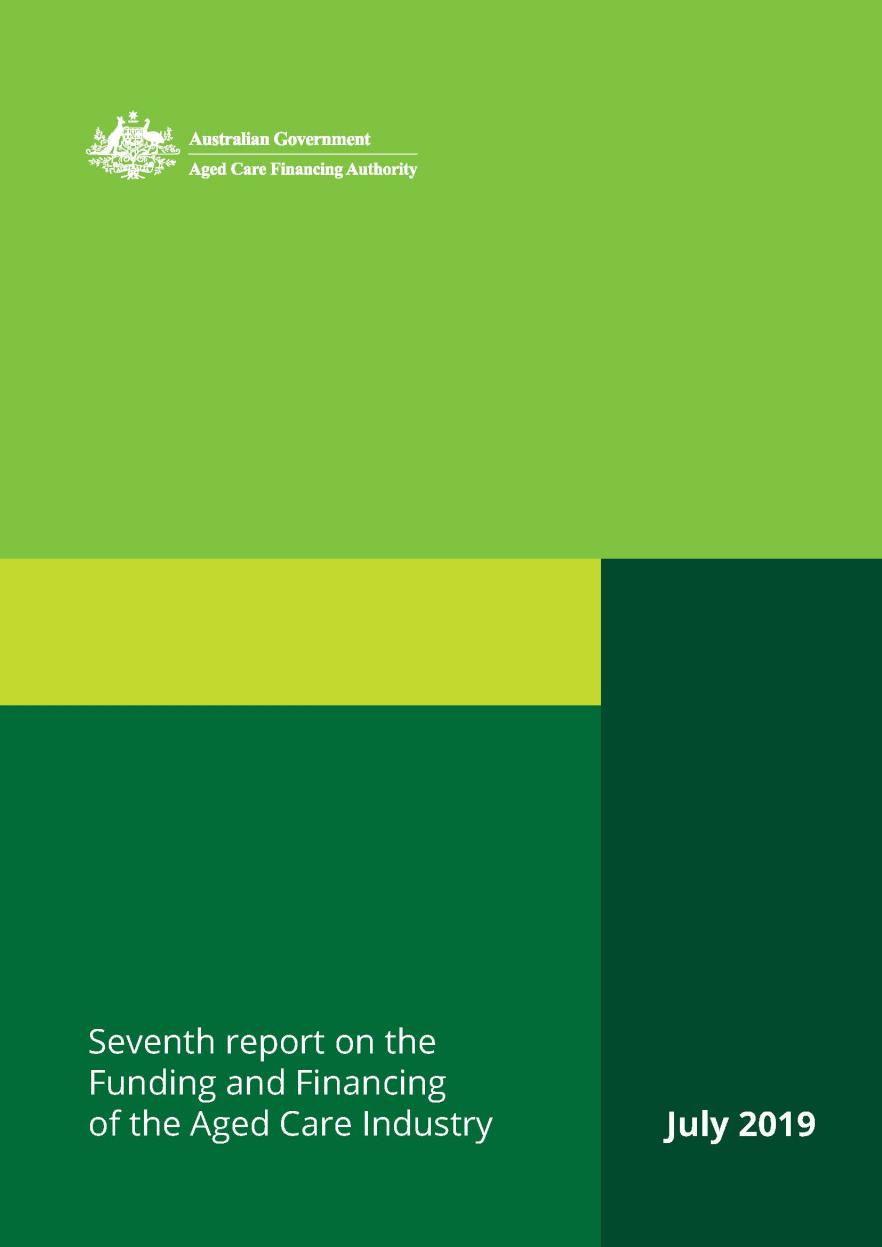 Cover image 2019 annual report on Funding and Financing of Aged Care Sector