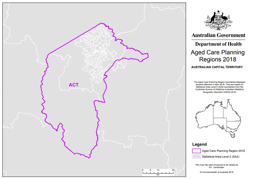 2018 ACT aged care planning region cover