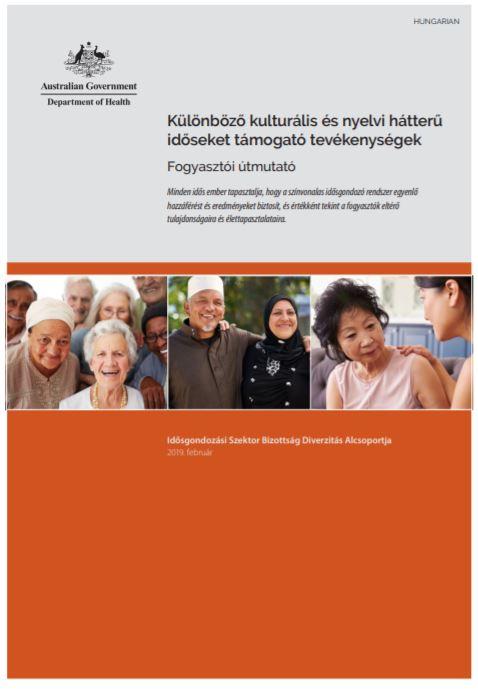 Cover image for Actions to support older CALD people: a guide for consumers Hungarian
