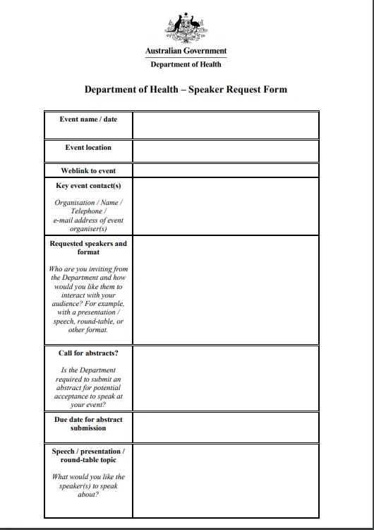 Speaker request form