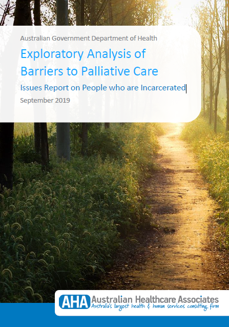 Exploratory Analysis of Barriers to Palliative Care – Issues Report on People who are Incarcerated cover