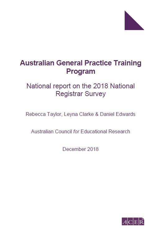 Cover image for the AGTP 2018 national registrar survey