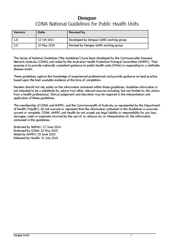 CDNA National Guidelines – Dengue