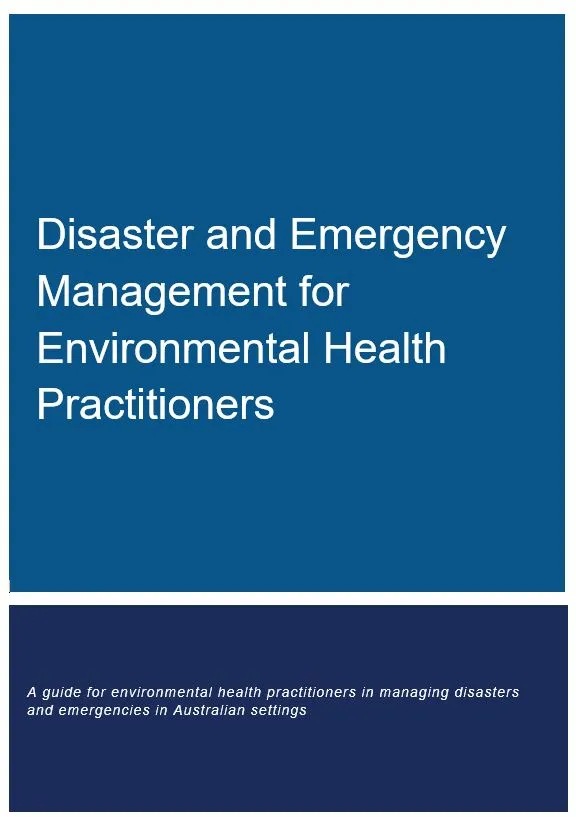 Cover image for enHealth Disaster and Emergency Management for Environmental Health Practitioners