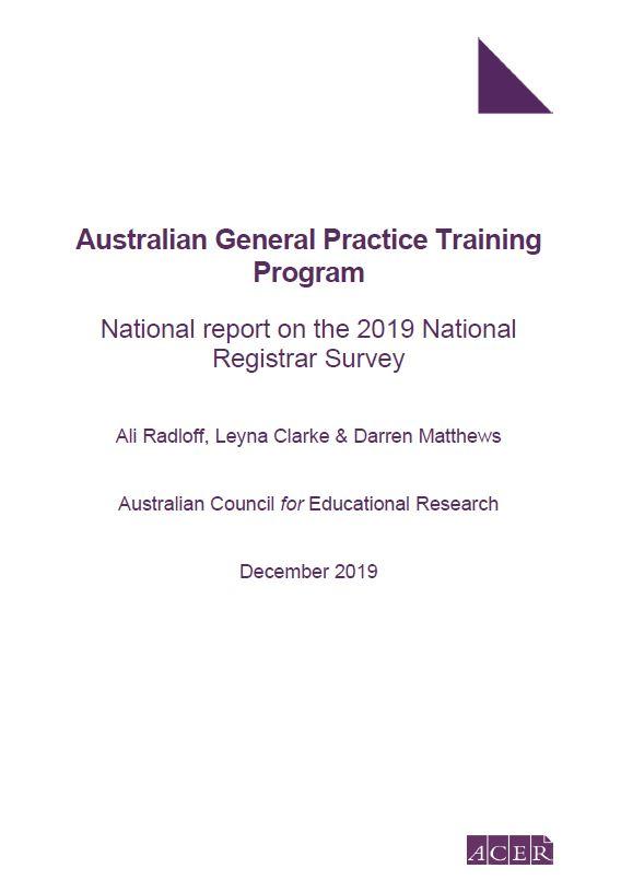 Cover image for AGPT Program National Report on the 2019 Registrar Satisfaction Survey