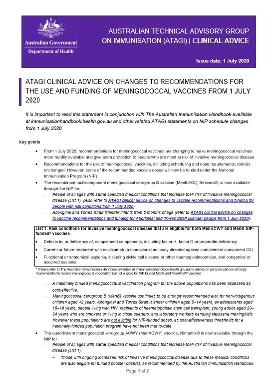 Meningococcal cover image