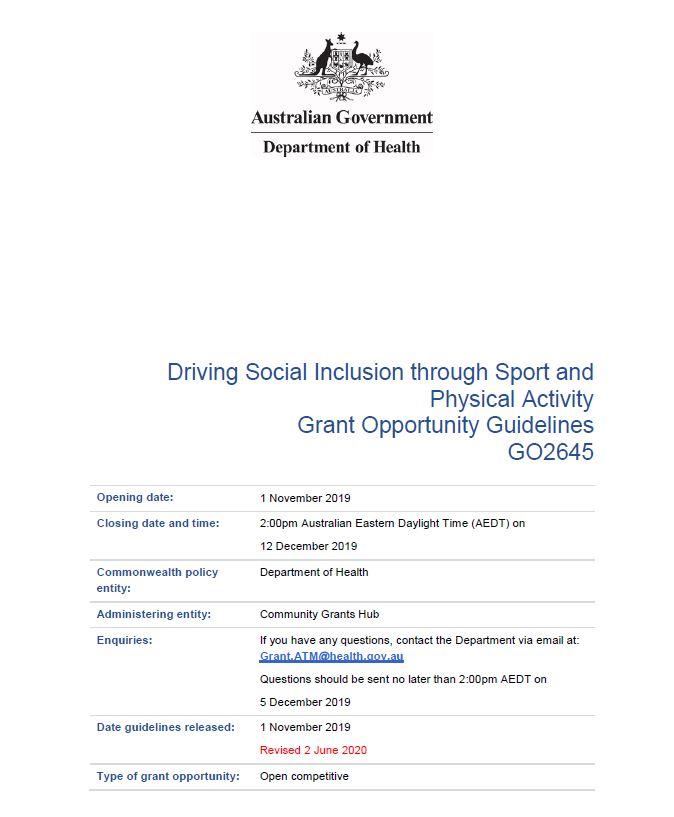 Cover image for grant opportunity guidelines