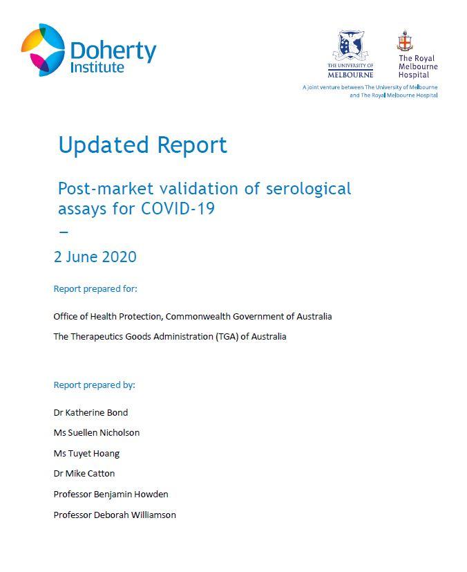 Cover image for Post-market validation of serological assays for COVID-19 – updated report
