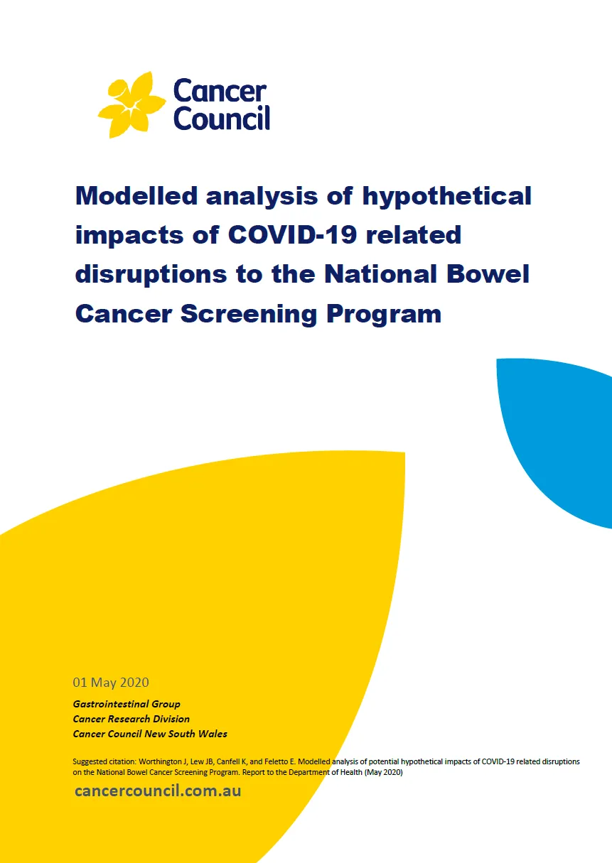 Modelled analysis of hypothetical impacts of COVID-19 related disruptions to the National Bowel Cancer Screening Program