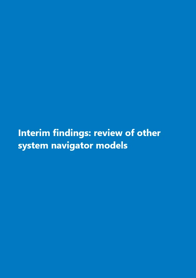 Interim findings – review of other system navigator models cover