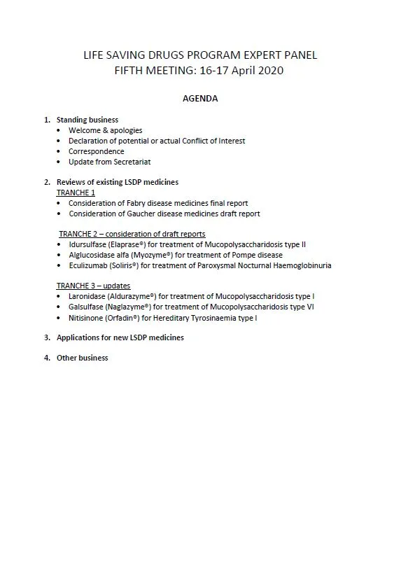 Cover image of LSDPEP 5th meeting agenda – 16 and 17 April 2020
