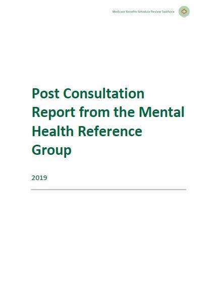 Post Consultation Report from the Mental Health Reference Group cover