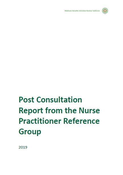 Post Consultation Report from the Nurse Practitioner Reference Group cover