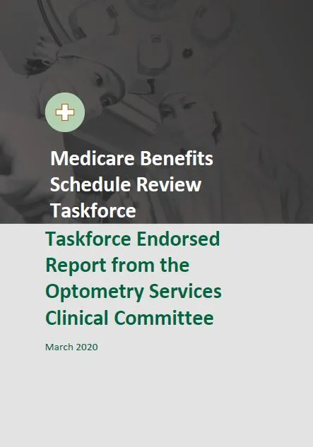 Taskforce Endorsed Report from the Optometry Clinical Committee cover