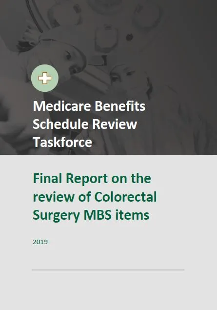 Final Report on the review of Colorectal Surgery MBS items cover