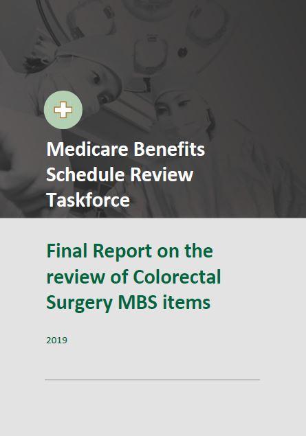 Final Report on the review of Colorectal Surgery MBS items cover