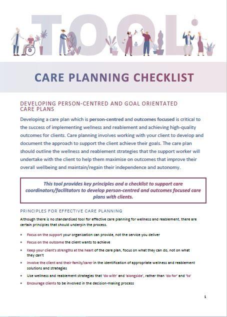 Care planning checklist
