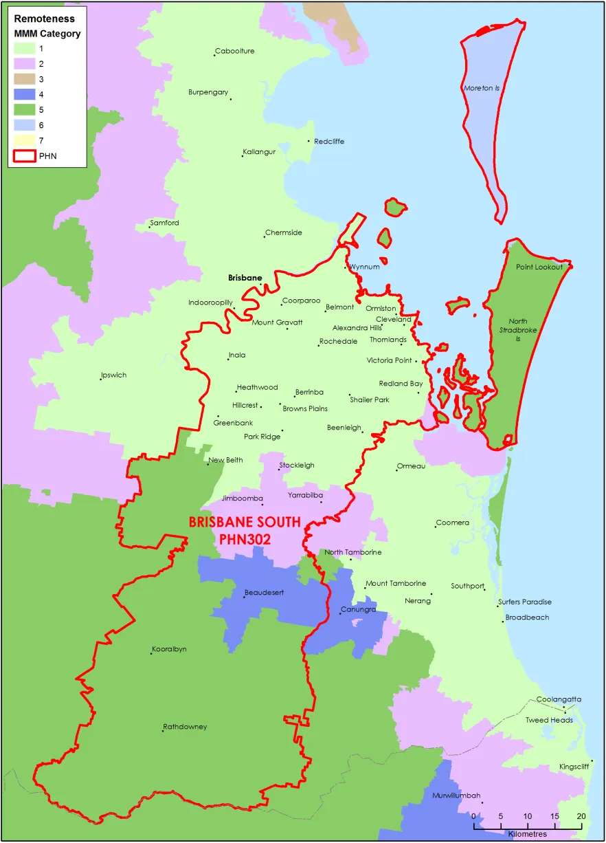 Brisbane South PHN MMM remoteness area