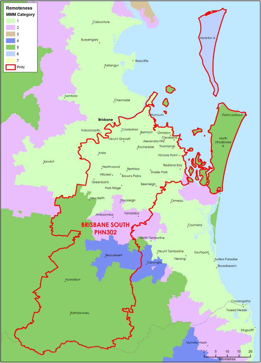 Brisbane South PHN MMM remoteness area