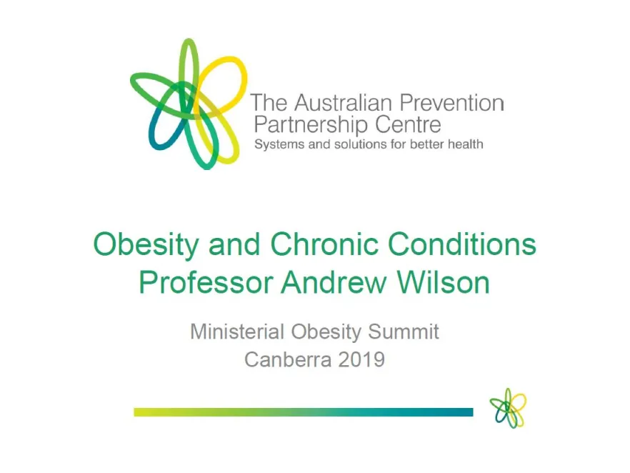 Cover image for National Obesity Summit presentation – Professor Andrew Wilson – Obesity and chronic conditions