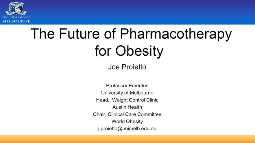 Cover image for National Obesity Summit presentation – Professor Joe Proietto – The future of pharmacotherapy for obesity