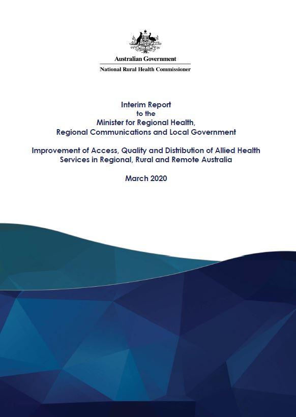 Cover image of interim NRHC allied health report