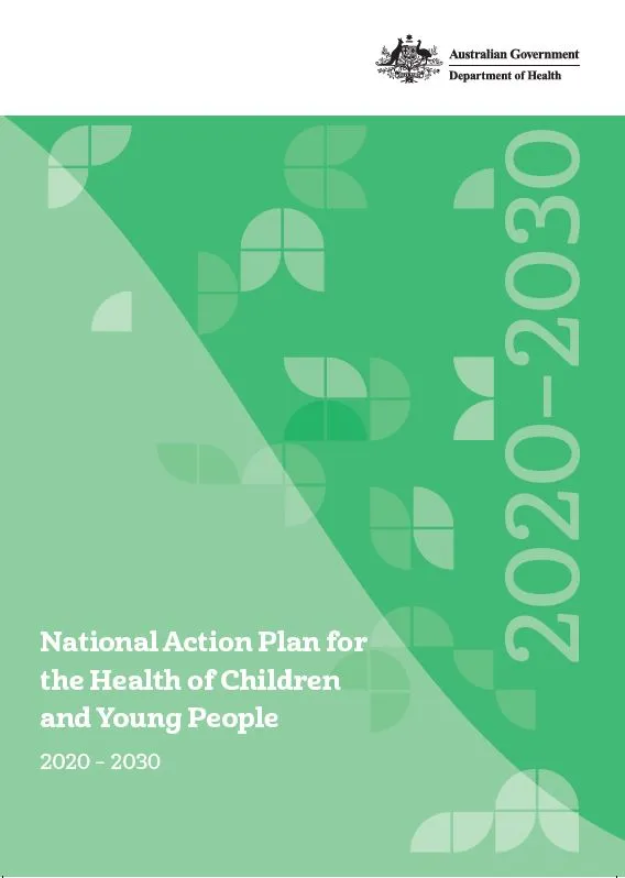 Cover image for National action plan for the health of children and young people 2020–2030