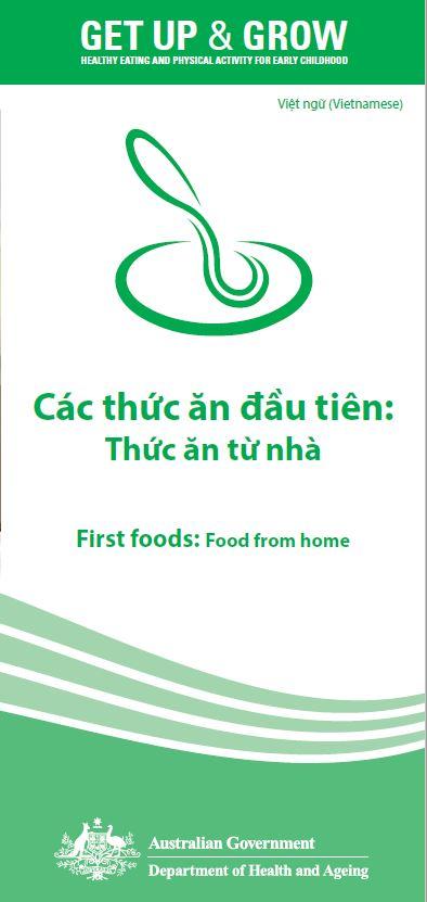 Cover image for Các thức ăn đầu tiên: Thức ăn từ nhà (First foods: food from home)