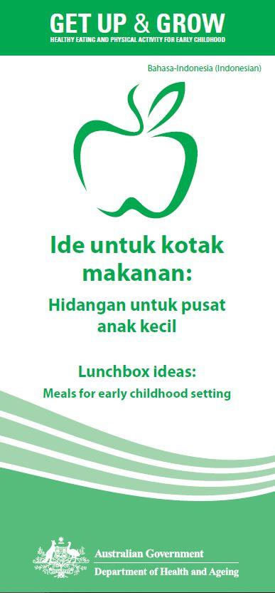 Cover image for Ide untuk kotak makanan: Hidangan untuk pusat anak kecil (Lunchbox ideas: meals for early childhood settings)