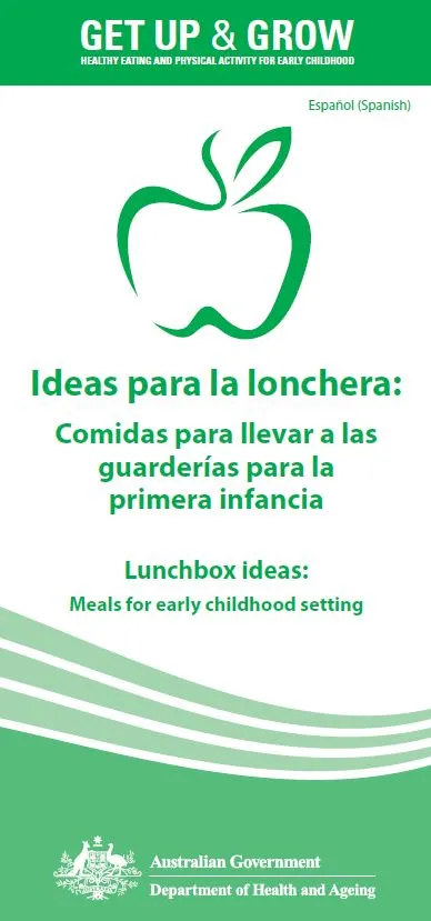 Cover image for Ideas para la lonchera: Comidas para llevar a las guarderías para la primera infancia (Lunchbox ideas: meals for early childhood settings)