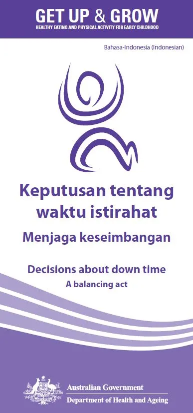 Cover image for Keputusan tentang waktu istirahat Menjaga keseimbangan (Decisions about down time: a balancing act)