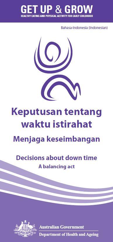 Cover image for Keputusan tentang waktu istirahat Menjaga keseimbangan (Decisions about down time: a balancing act)