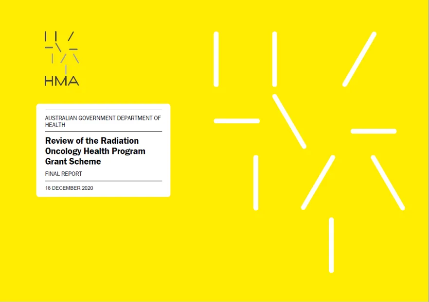 Cover image of the Review of the Radiation Oncology Health Program Grant Scheme final report