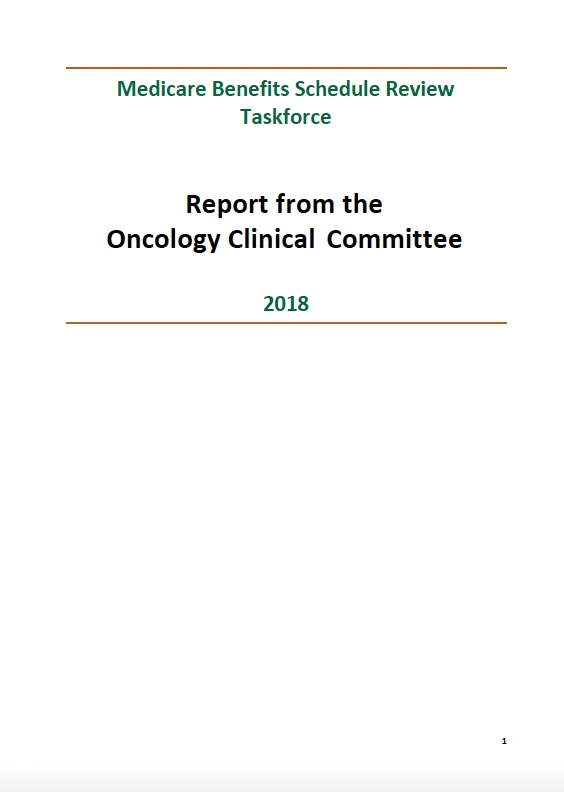 Cover image for Taskforce-endorsed report – Oncology Clinical Committee