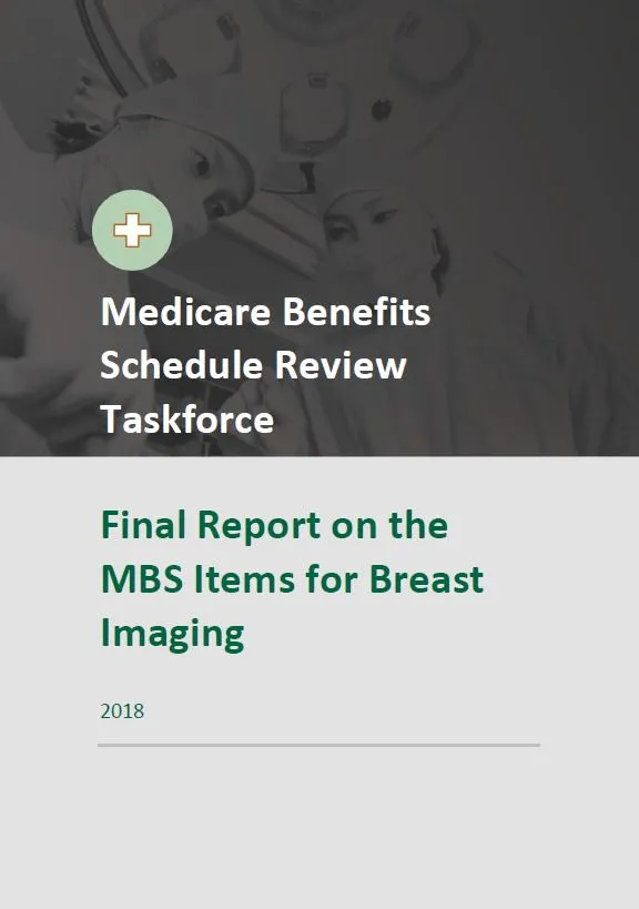 Cover image of Taskforce final report – Breast Imaging
