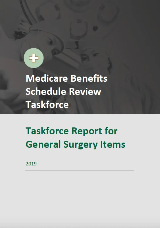 Cover image for Taskforce final report – General Surgery items
