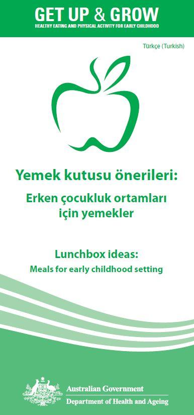 Cover image for Yemek kutusu önerileri: Erken çocukluk ortamları için yemekler (Lunchbox ideas: meals for early childhood settings)