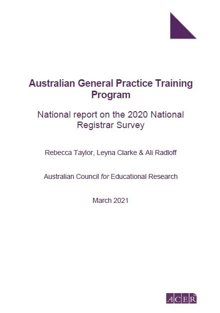 AGPT Program National Report on the 2020 National Registrar Survey