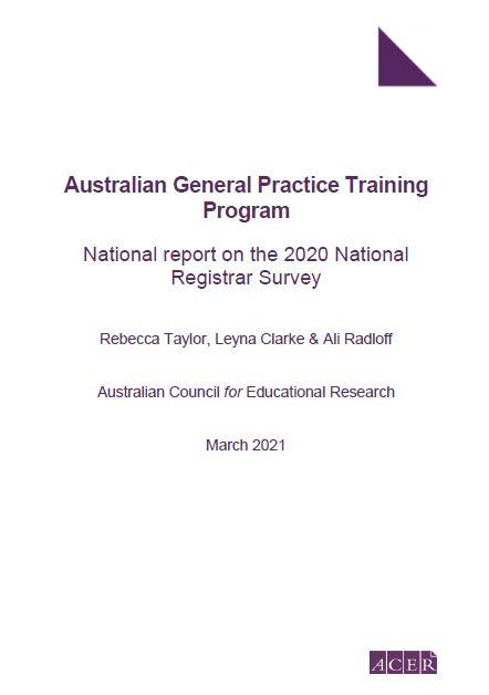 AGPT Program National Report on the 2020 National Registrar Survey