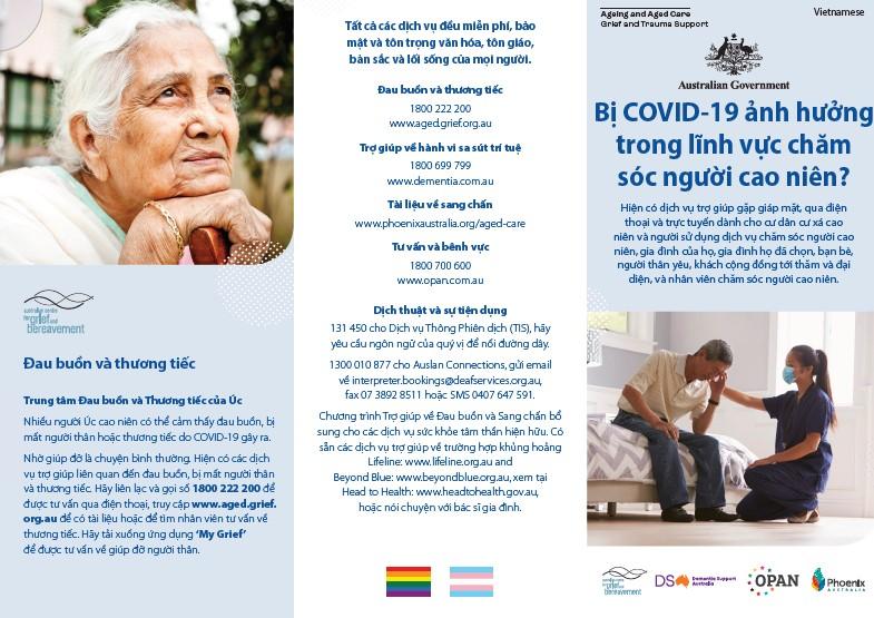 Coronavirus (COVID-19) – Bị COVID-19 ảnh hưởng trong lĩnh vực chăm sóc người cao niên? (Grief and Trauma Support Services – Brochure)