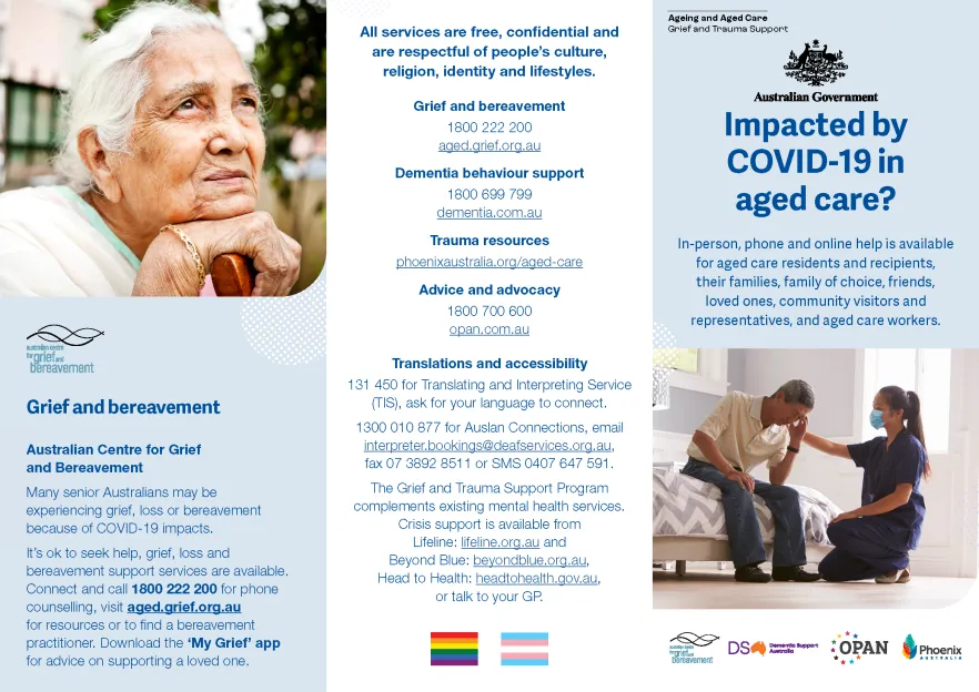 Coronavirus (COVID-19) – Grief and Trauma Support Services – Brochure