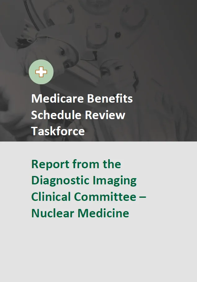Cover image of final clinical committee report for Diagnostic Imaging – Nuclear Medicine