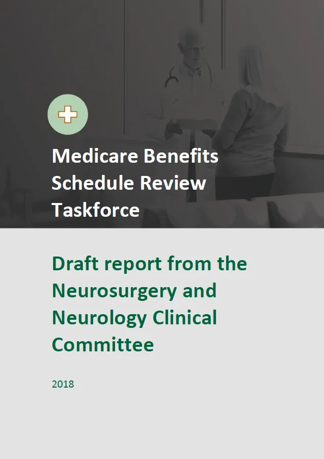 Cover image of final clinical committee report for Neurosurgery and Neurology