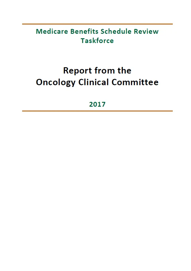 Cover image of final clinical committee report for Oncology