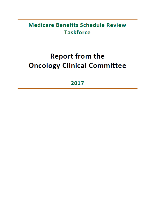 Cover image of final clinical committee report for Oncology