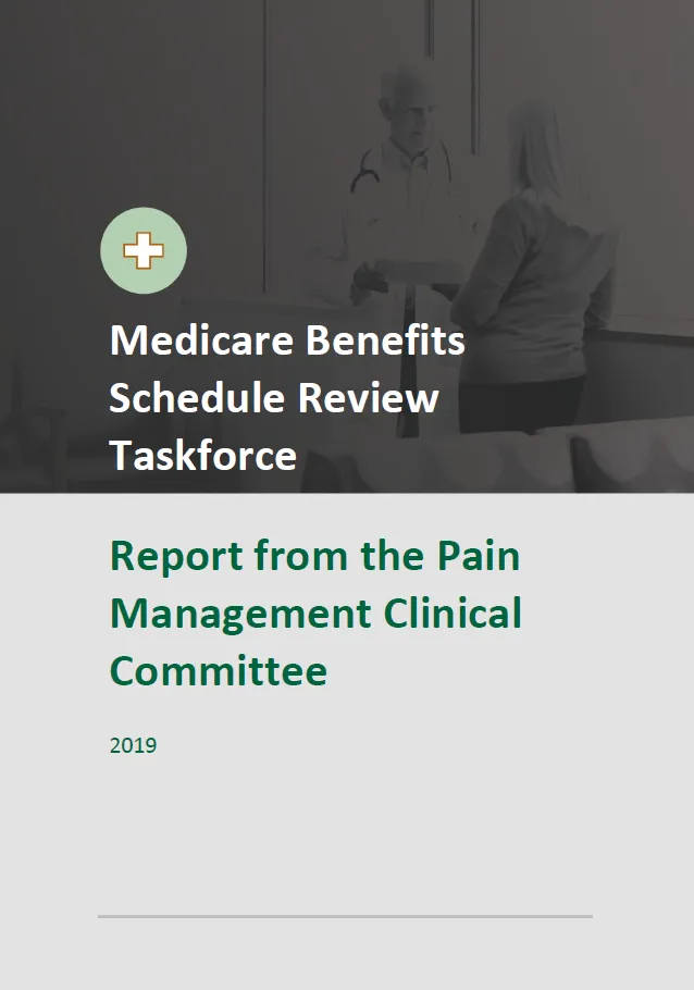 Cover image of final clinical committee report for Pain Management