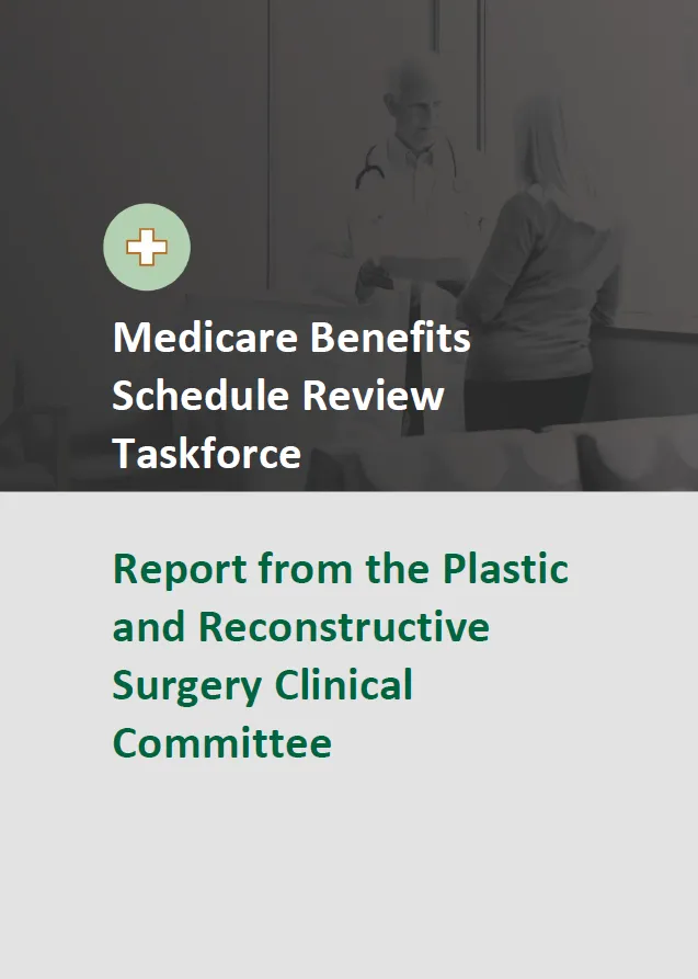 Cover image of final clinical committee report for Plastic and Reconstructive Surgery
