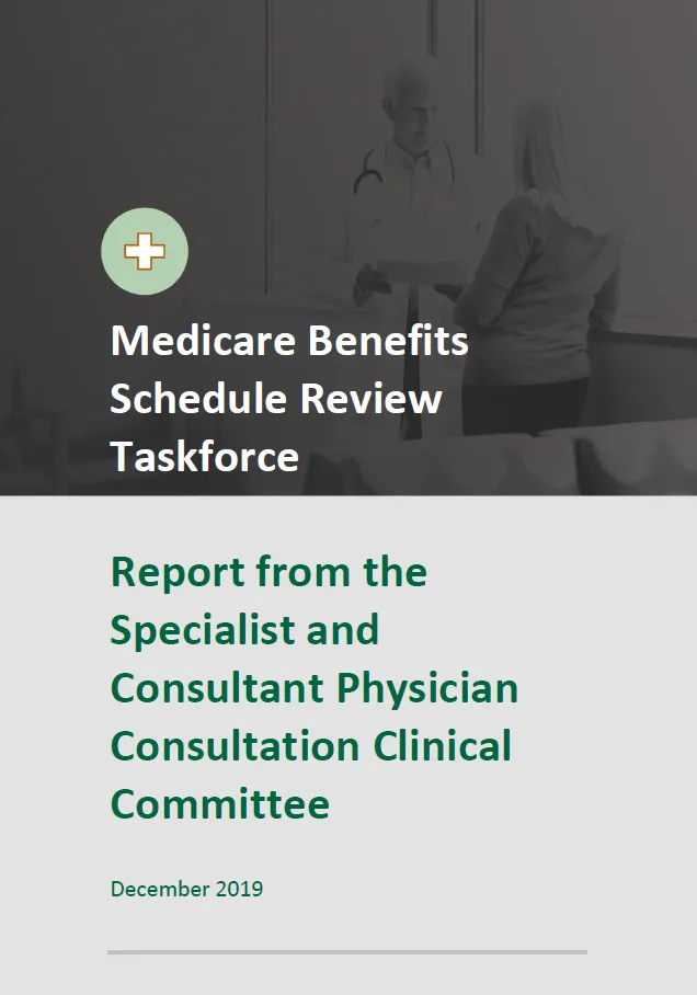 Cover image of final clinical committee report for Specialist and Consultant Physician